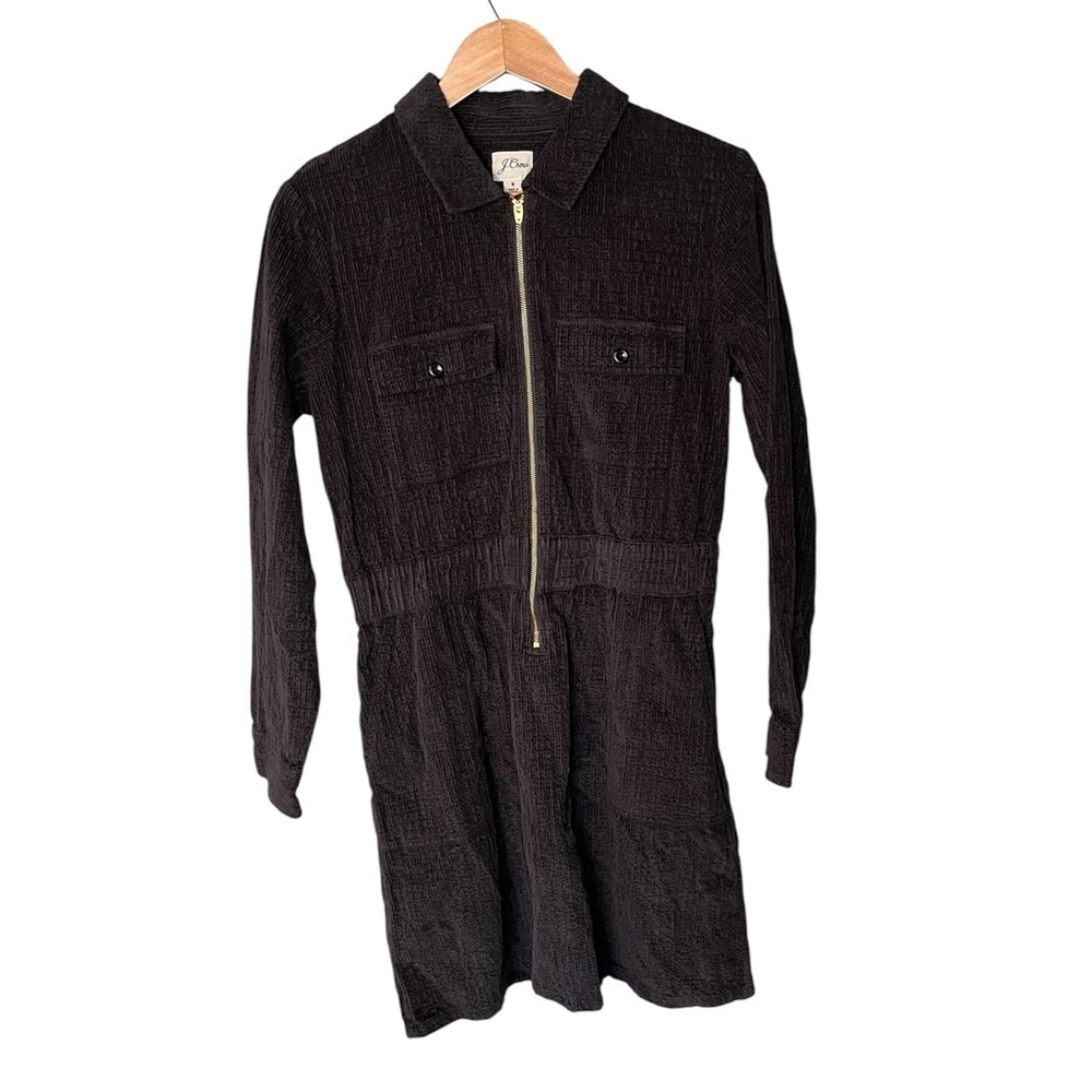 J. Crew Zip Front Cinched Dress Corduroy - Picture 2 of 10
